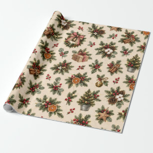 Rustic Farmhouse Christmas Wrapping Paper