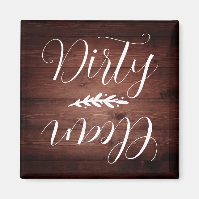 Rustic Farmhouse Clean Dirty Dishwasher Magnet (Front)