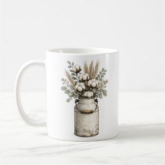 Rustic Farmhouse Cotton & Eucalyptus Mug | Vintage