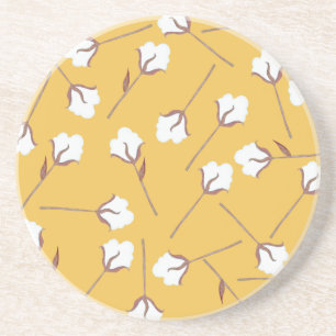 Rustic Farmhouse Cotton Flowers Coaster