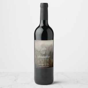 Rustic Farmhouse Country Barn Simple Wedding Favou Wine Label