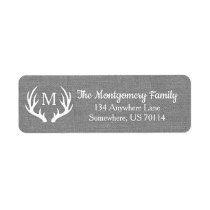 Rustic Farmhouse Country Deer Antlers Faux Burlap