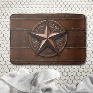 Rustic Farmhouse Cowboy Western Country Texas Star Bath Mat