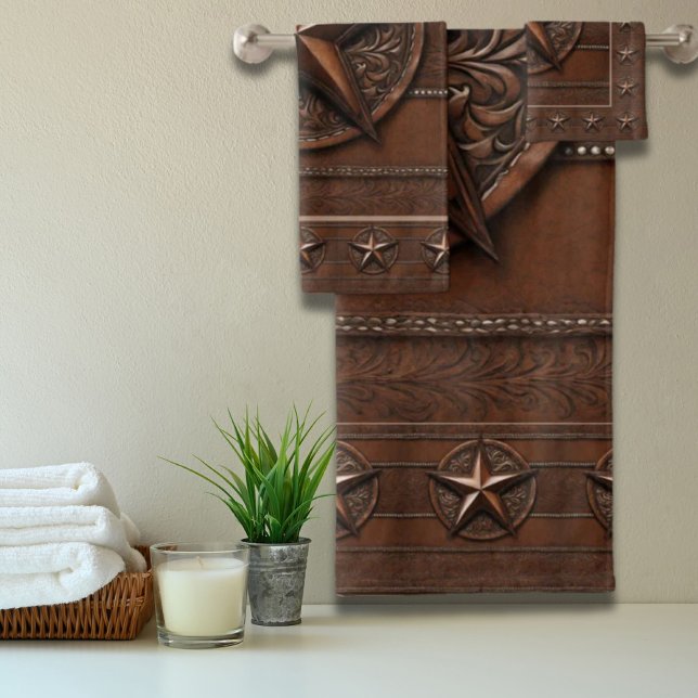 Rustic Farmhouse Cowboy Western Country Texas Star Bath Towel Set (Rustic Farmhouse Cowboy Western Country Texas Star Bath Towel Set)