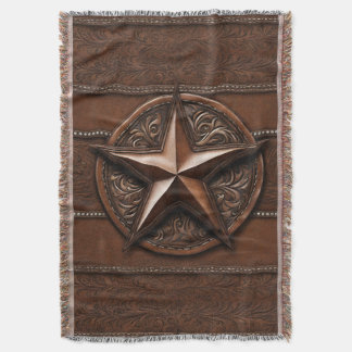 Rustic Farmhouse Cowboy Western Country Texas Star Throw Blanket