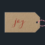 Rustic Farmhouse Craft Paper Joy Script Christmas Gift Tags<br><div class="desc">Rustic Farmhouse Craft Paper Joy Script Christmas Gift Tags.</div>