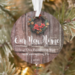 Rustic Farmhouse Door New Home Custom Christmas Ornament