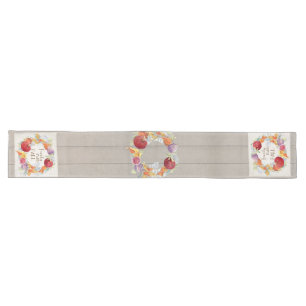 Rustic Farmhouse Family Faith Fall Wood Wreath Art Long Table Runner