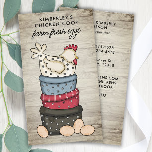 Rustic Farmhouse Farm Fresh Eggs Chicken QR Code Business Card