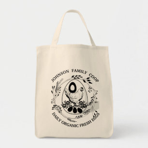 Rustic Farmhouse Farmer's Market Custom Chic Hen  Tote Bag