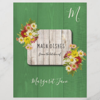 Rustic farmhouse floral recipe organiser divider