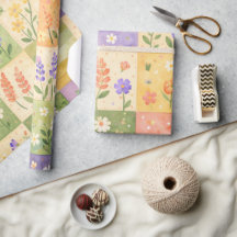 Rustic Farmhouse Green & Purple Quilt Patchwork