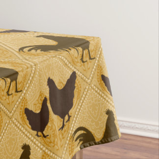 Rustic Farmhouse Hen Pattern – In Yellow Tablecloth