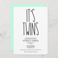 Rustic Farmhouse It's Twins Baby Shower Invite 