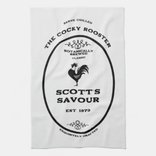 Rustic Farmhouse Kitchen Personalised Chef Decor Tea Towel