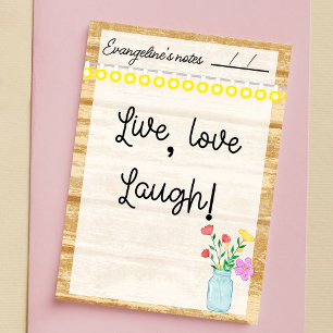 Rustic Farmhouse, lamps and flowers 4" x 6" Post-it Notes