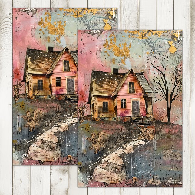 RUSTIC FARMHOUSE MIXED MEDIA ART DECOUPAGE TISSUE PAPER (RUSTIC FARMHOUSE MIXED MEDIA ART DECOUPAGE TISSUE PAPER)
