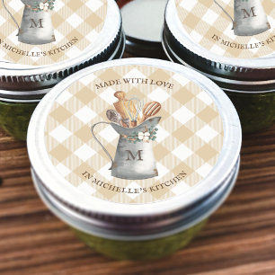 Rustic Farmhouse Monogram Classic Round Sticker