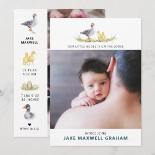 Rustic Farmhouse Mother Goose Birth Announcement
