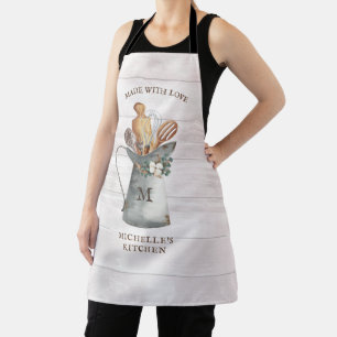 Rustic Farmhouse Name Kitchen Apron