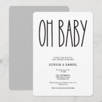 Rustic Farmhouse Oh Baby Shower Invite