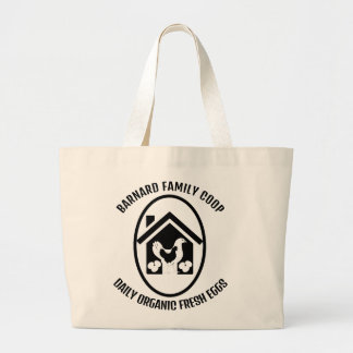 Rustic Farmhouse Organic Fresh Eggs Chicken Gift Large Tote Bag