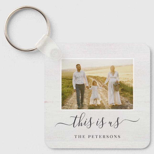 Rustic Farmhouse Personalised Photo Keychain (Front)