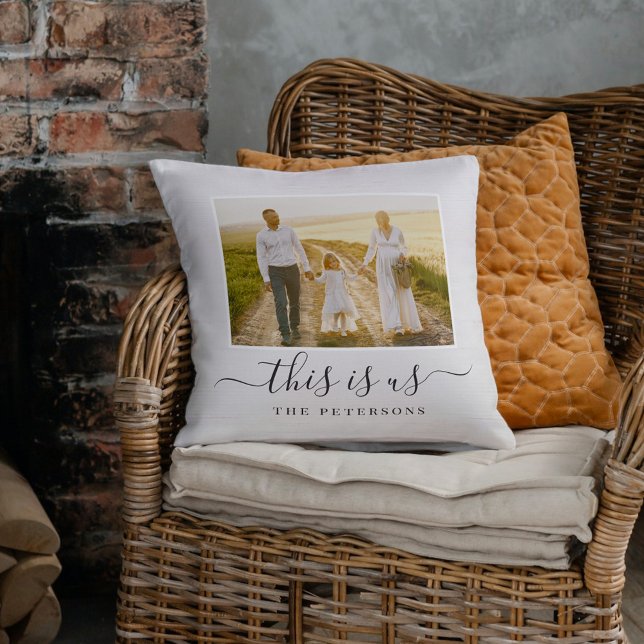 Rustic Farmhouse Personalised Photo Throw Pillow (Creator Uploaded)
