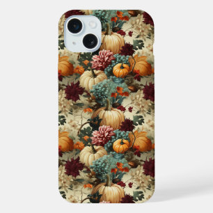 Rustic Farmhouse Pumpkin Orange Floral Vintage iPhone 15 Plus Case