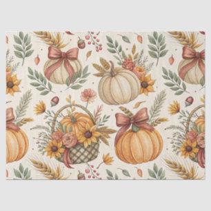 Rustic Farmhouse Pumpkin Sunflower in Autumn Tones Tissue Paper