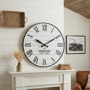 Rustic Farmhouse Roman Numeral Wall Clock