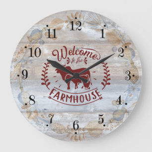 Rustic Farmhouse Rooster Wall Clock