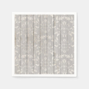 Rustic Farmhouse Shabby Chic White Wood Decorative Napkin