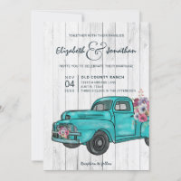 Rustic Farmhouse Teal Vintage Truck Boho Wedding