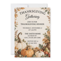 Rustic Farmhouse Thanksgiving Dinner Invitation