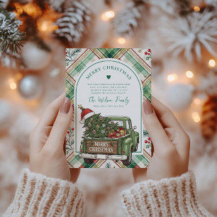 Rustic Farmhouse Truck Arch Christmas Holiday Card