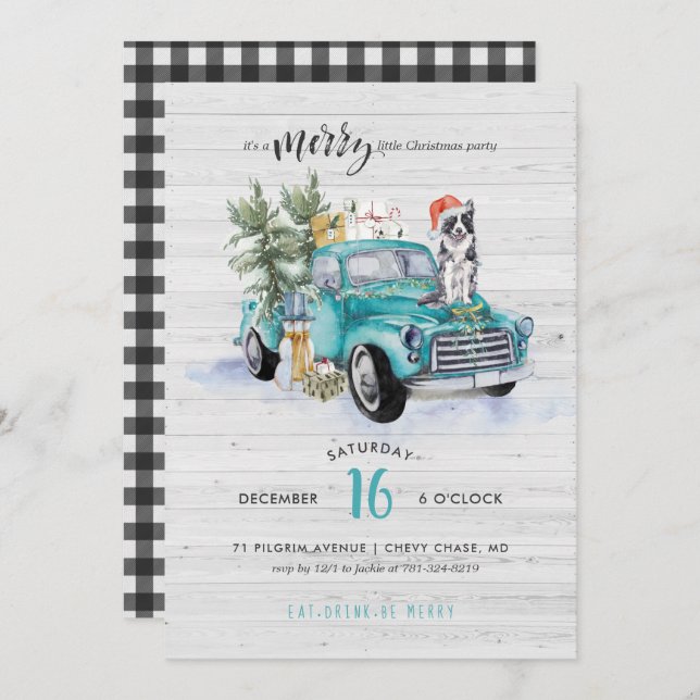 Rustic Farmhouse Truck | Christmas Holiday Party Invitation (Front/Back)