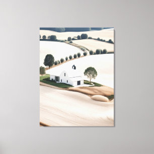 Rustic Farmhouse Tuscany Landscape Wrapped Canvas