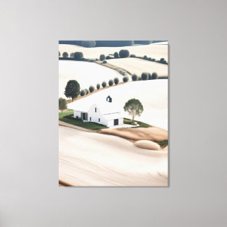 Rustic Farmhouse Tuscany Landscape Wrapped Canvas