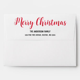Rustic Farmhouse Vintage Red Truck Tree Christmas Envelope
