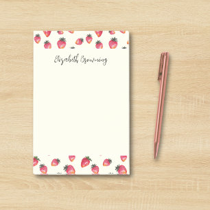 Rustic Farmhouse Watercolor Strawberries Spring Post-it Notes
