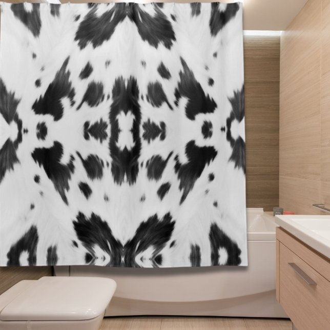 Rustic Farmhouse  Western Country Cowboy Cow Print Shower Curtain (Rustic Farmhouse Western Country Cowboy Cow Print Shower Curtain)