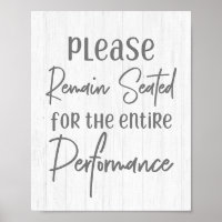Rustic Farmhouse White Wood Please Remain Seated