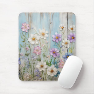 Rustic Farmhouse Wildflower Cottage Floral Mouse Pad
