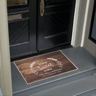 Rustic Farmhouse Wood Custom Doormat