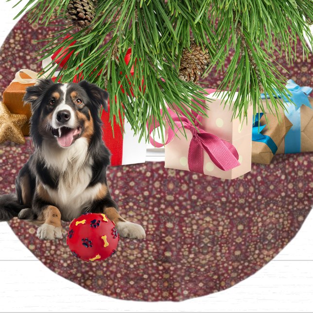 Rustic Farmhouse Woollen Carpet Pattern Christmas Brushed Polyester Tree Skirt (Creator Uploaded)