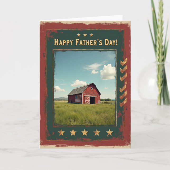 Rustic Fathers Day Barn Card (Front)