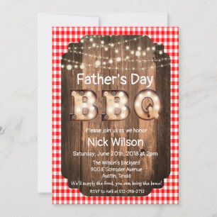 Rustic Father's Day BBQ Invitation