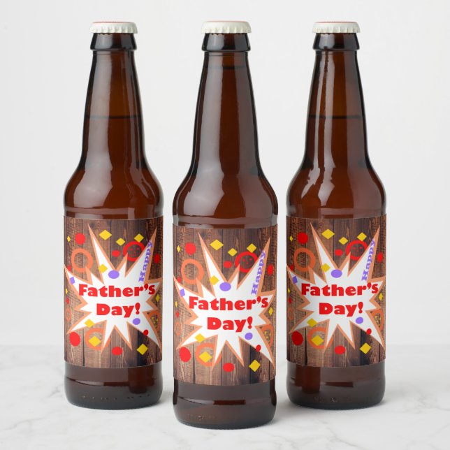 Rustic  Father's Day Beer Bottle Label (Bottles)
