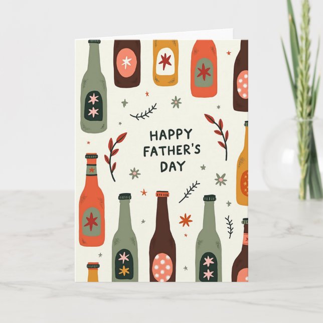 Rustic Fathers Day Bottles Card (Front)